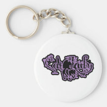 Cat Lady Purple Keychains