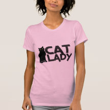 cat lady with slinky black cat yellow eyes shirt