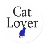 Cat Lover Round Stickers