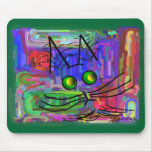 Cat Lovers "The Curious Abstract Cat" Art mousepads
