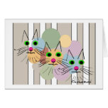 Cat Lovers "Three Amigos" Cat Art Greeting Cards