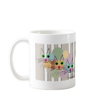 Cat Lovers "Three Amigos" Cat Art Mug