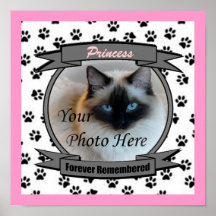 Cat Memorial Forever Remembered - Female Pet Loss Posters