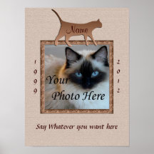 Cat Memorial Print - Brown Tones Custom
