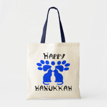 Cat Menorah Happy Hanukkah Bags