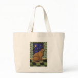 Cat, Moon & Stars - tote bag