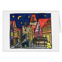 "Cat Night" in Rothenburg Greeting Cards