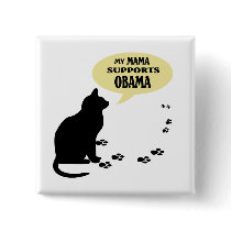 CAT OBAMA MAMA PIN