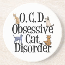 Cat Obsessed Beverage Coasters