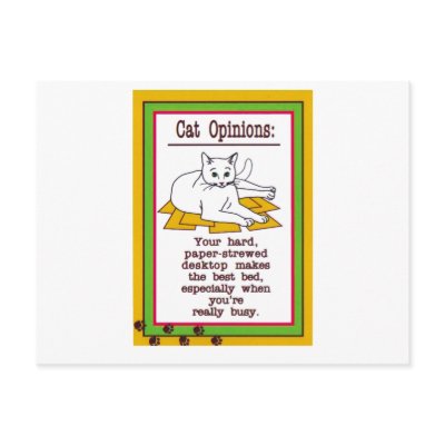 Cat on a Desk Post Cards by ArtzeeMarket