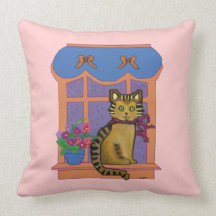 Cat on a Windowsill American Mojo Pillow