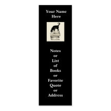Cat on Books Mini Bookmark to Customise Business Card