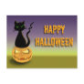 Cat on Pumpkin Happy Halloween Postcard