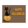 Cat on Pumpkin Happy Halloween Postcard II