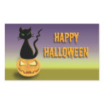 Cat on Pumpkin Happy Halloween stickers