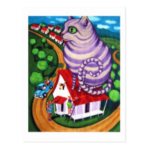 Cat on Red Tin Roof Post Card