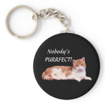 Cat Orange & White Key Chain