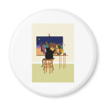 cat Painting Magi Fridge Magnet