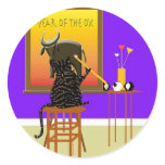 Cat Painting Ox 2009 stickers
