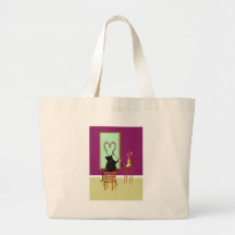 Cat Painting Roses Tote Bag