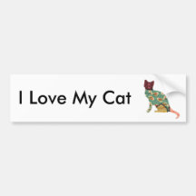 Cat Patchwork Pet Bumper Sticker