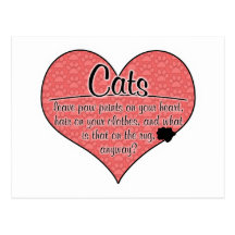 Cat Paw Prints on Your Heart Humour Postcards