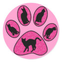 CAT PAW WITH CATS AND HEARTS stickers