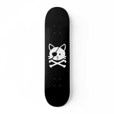 Cat Pirate Skateboard by jamierushad