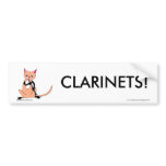 Cat Playing the Clarinet bumper stickers
