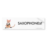 Cat Playing the Saxophone bumper stickers
