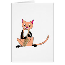 Cat Playing the Saxophone Greeting Cards
