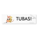 Cat Playing the Tuba bumper stickers