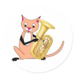 Cat Playing the Tuba stickers