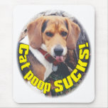 Cat Poop SUCKS! Dog Sticking Tongue Out Mousepad