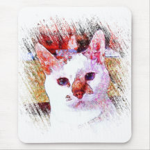 CAT PORTRAIT ANGEL MOUSE PADS