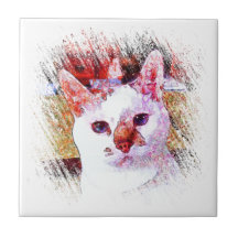 CAT PORTRAIT ANGEL Tile