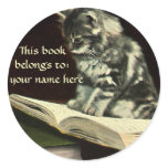 Cat Reading Bookplate