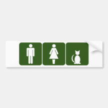 Cat Restroom Bumper Sticker