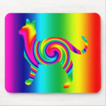Cat Shaped Rainbow Twist Mousepads