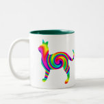 Cat Shaped Rainbow Twist Mug