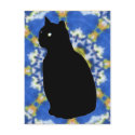 Cat Silhouette and Tie Dye Postcard