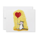 Cat Sitting with Balloon Personalized Invite