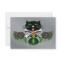 Cat Skull and Bones Invite