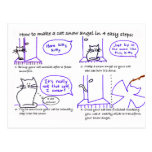 Cat Snow Angel Postcard
