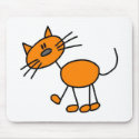 Cat Stick Figure Mousepad