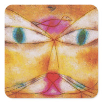 Cat Stickers:  "Cat and Bird" by Paul Klee
