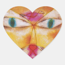 Cat Stickers:  "Cat and Bird" by Paul Klee