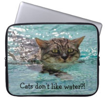 Cat Swimming Laptop Sleeve
