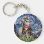 CAT (Tabby2) - Starry Night Keychain