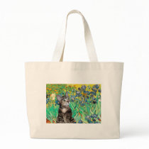 Cat (Tabby 2) - Irises Canvas Bag